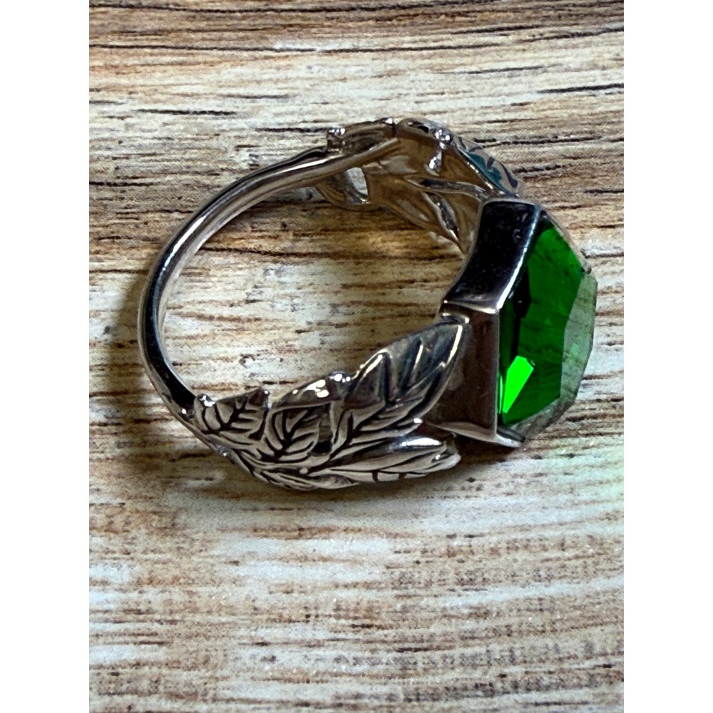 RockLove DC Poison Ivy Carved Ivy Ring 925 Sterling Silver Green Crystal Sz 8